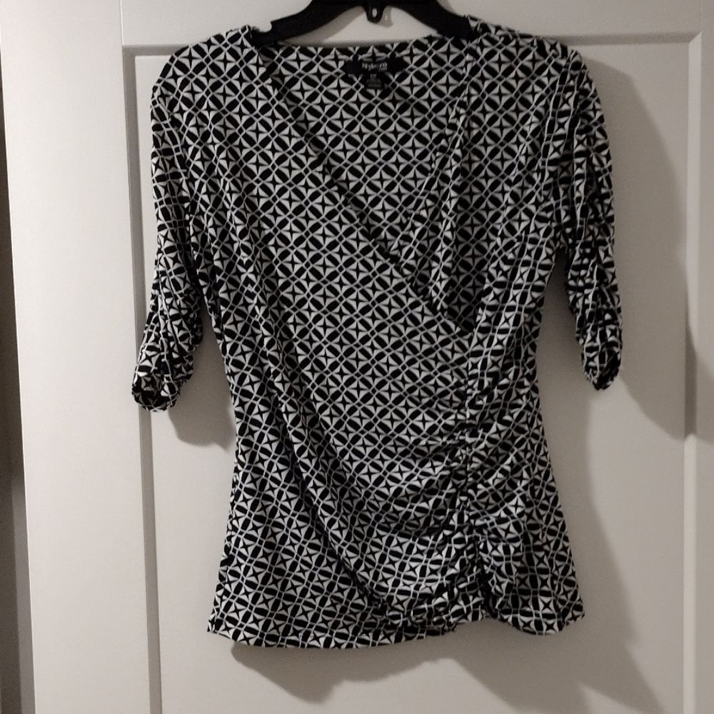 STYLE & Co. Side Runched Faux Wrap Top